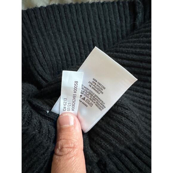 NWT EXPRESS | Black Knit Puff Sleeve Rhinestone holiday cocktail Sweater - Picture 6 of 6